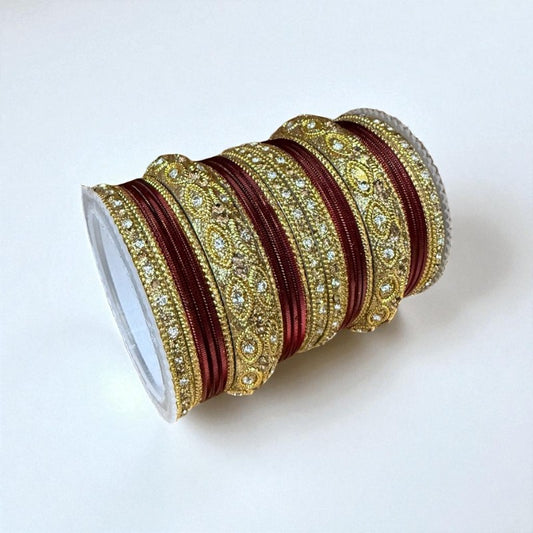 1176G- Color Metal Bangle with kada Set #1