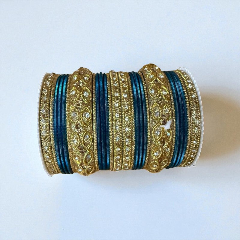 1176G- Color Metal Bangle with kada Set #2