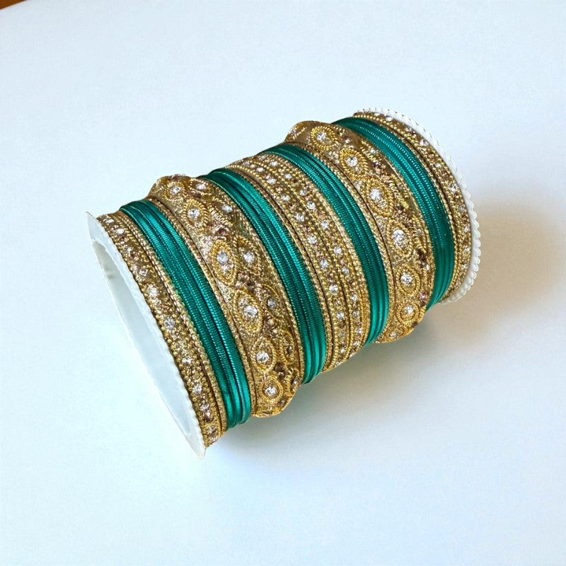 1176G- Color Metal Bangle with kada Set #1