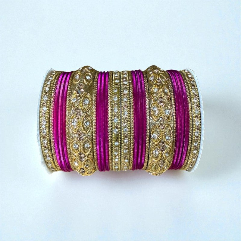 1176G- Color Metal Bangle with kada Set #1