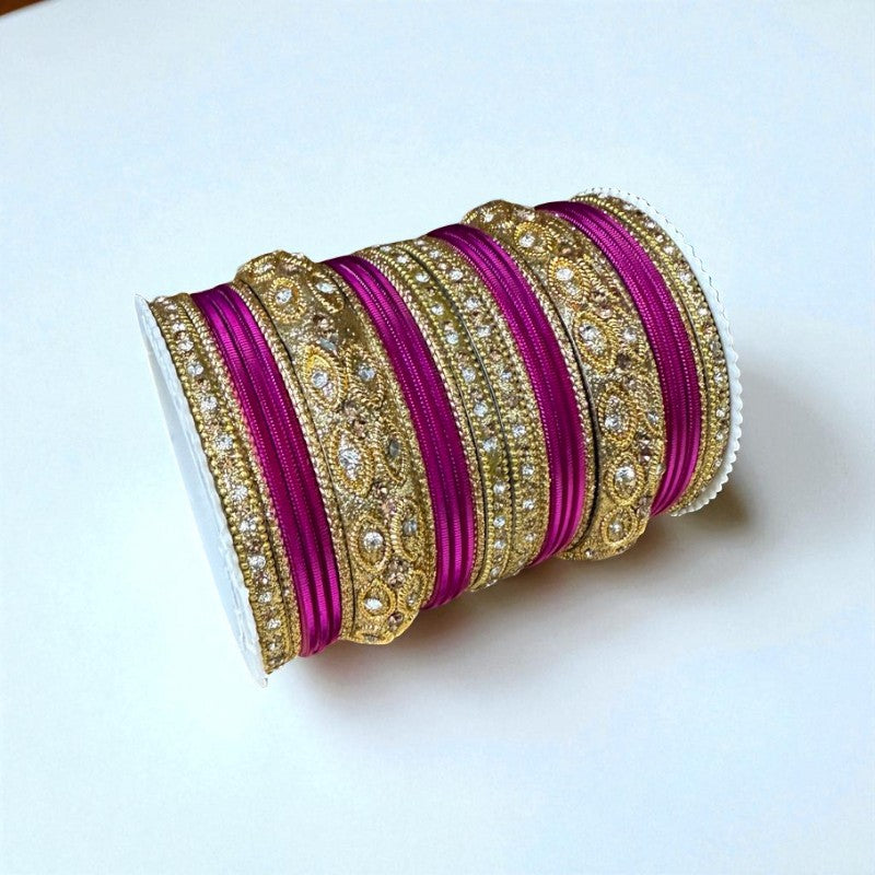 1176G- Color Metal Bangle with kada Set #1