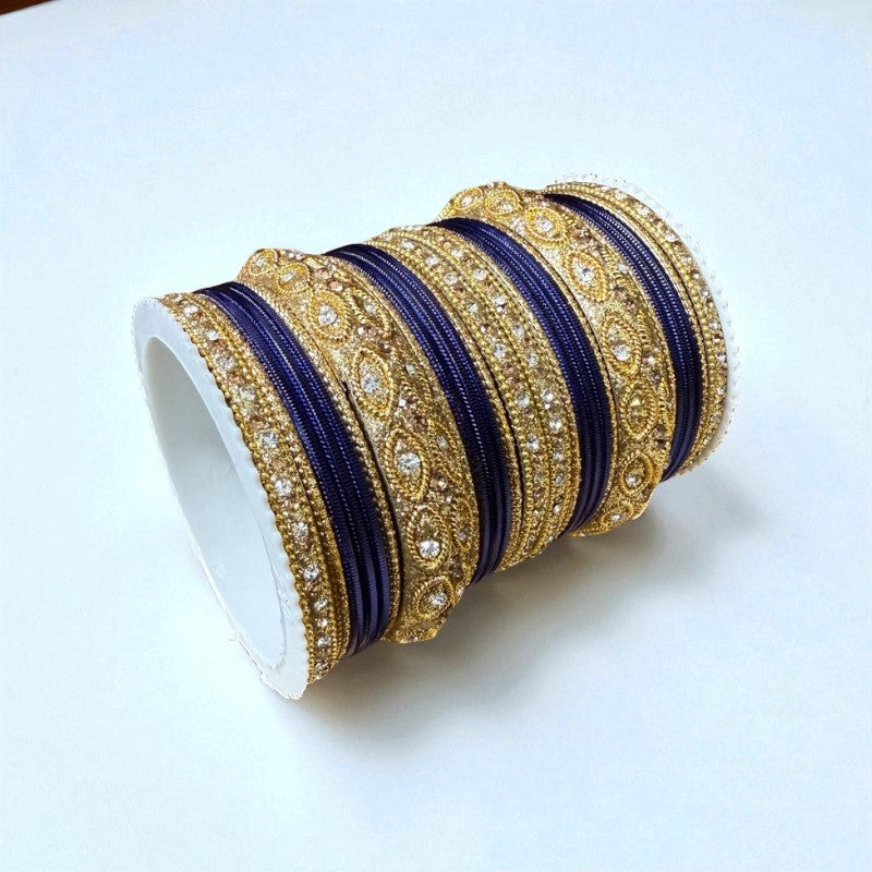 1176G- Color Metal Bangle with kada Set #1