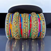 Indian Multi Color Metal Bangle Set Churiyan Bridal Chudiyan #1181M