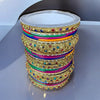 Indian Multi Color Metal Bangle Set Churiyan Bridal Chudiyan #1181M