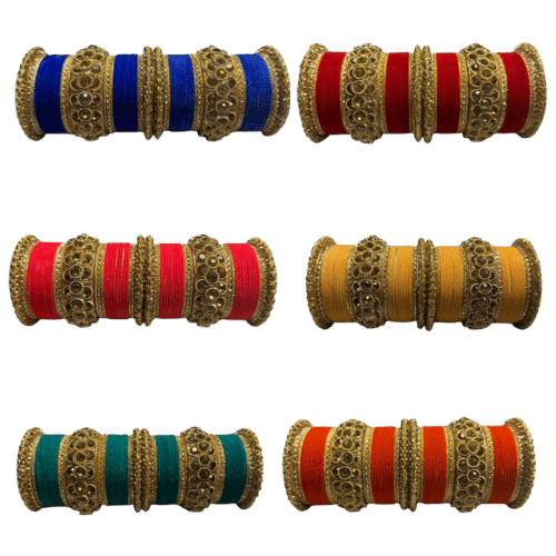 #1190 Metal Velvet bangles | Indian Bridal Bangles | Chuda Kangan