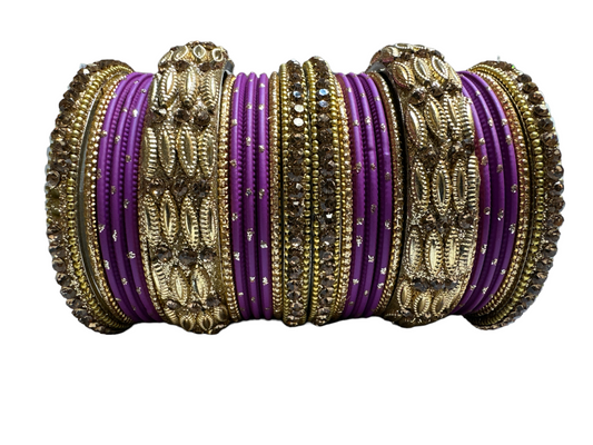 Model 1192 Size 2-8  Indian Metal Bangle Churiyan  Kangan Set in Various Colors