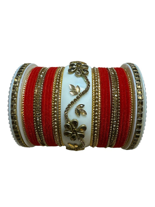 #KP1194 Indian Bangle WIth Floral Design | Churiyan | Kangan Set | in Various Colors & Size