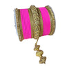 1216A Indian Bridal Bollywood Style Metal Bangle Set With Kalire Jhumki
