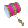 1216A Indian Bridal Bollywood Style Metal Bangle Set With Kalire Jhumki