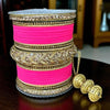 #1229 Velvet Indian Bangle Churiyan Kangan Set with jhumka
