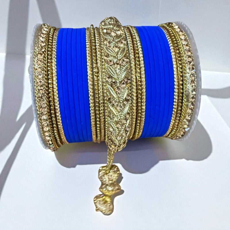#1229 Velvet Indian Bangle Churiyan Kangan Set with jhumka