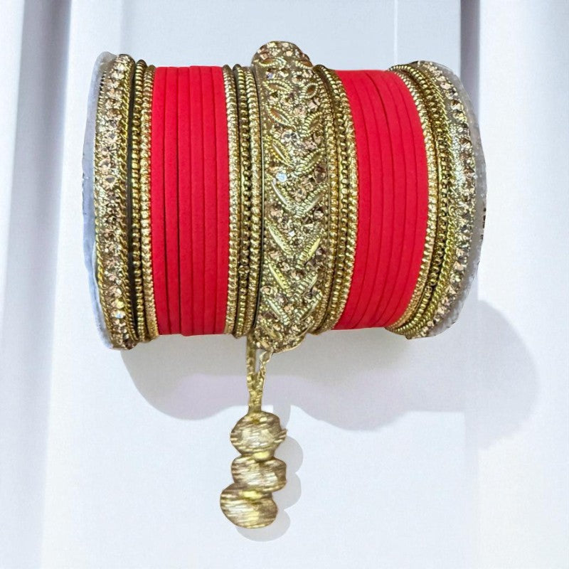 #1229 Velvet Indian Bangle Churiyan Kangan Set with jhumka