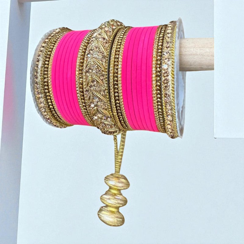 #1229 Velvet Indian Bangle Churiyan Kangan Set with jhumka