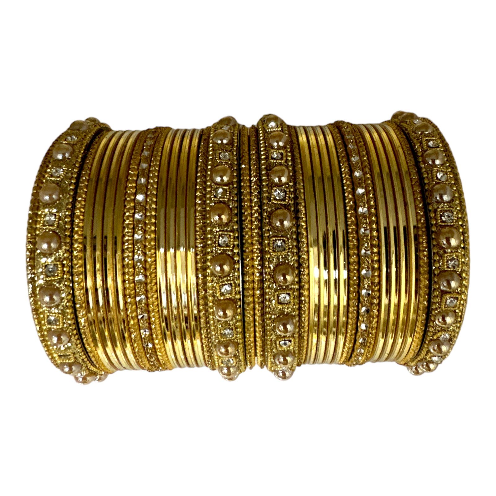 1239 Gold Color Metal Bangle Set Indian Bridal Churiyan Chudiyan Indian Jewelry