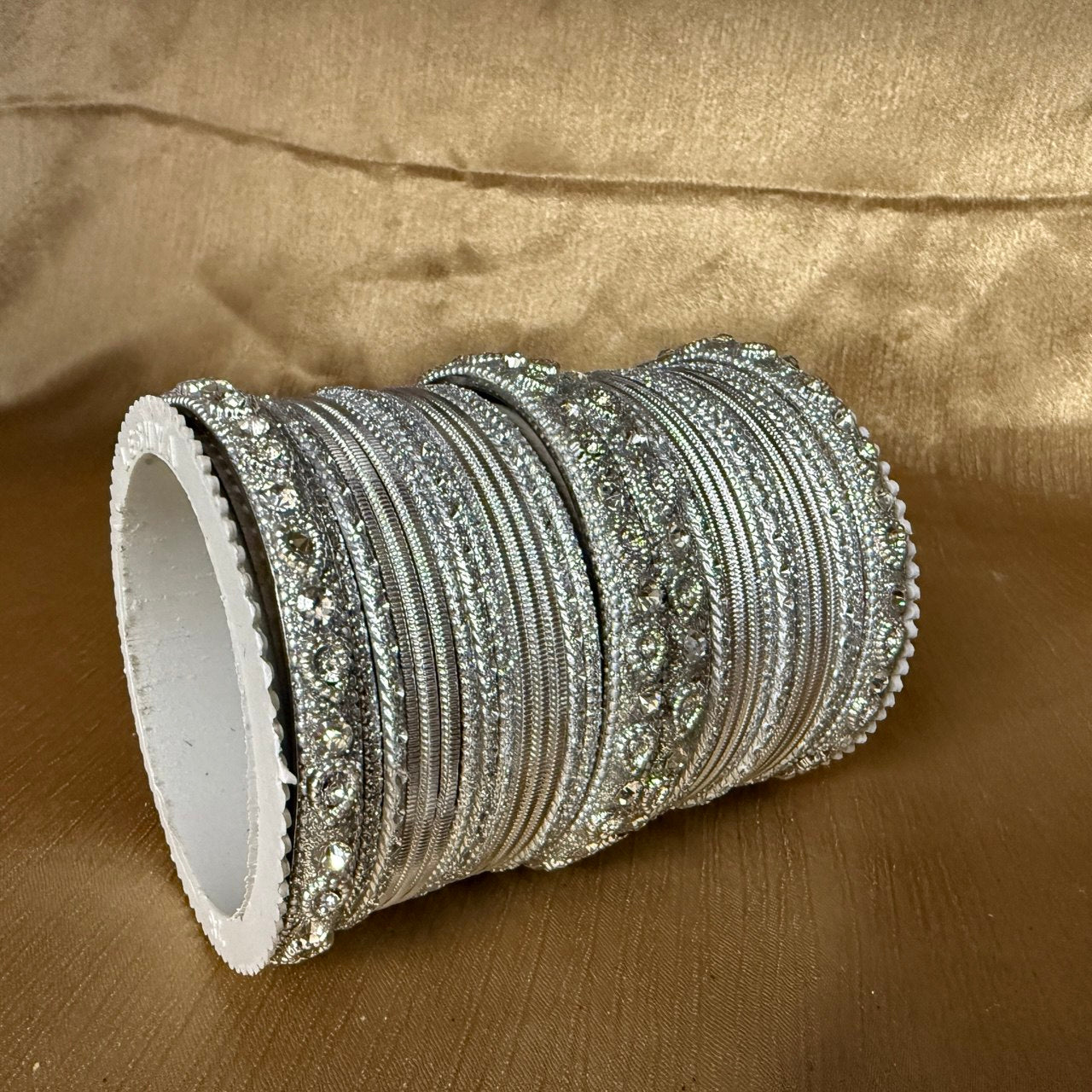 1239 Exquisite Silver Color Bangle Set Traditional Indian