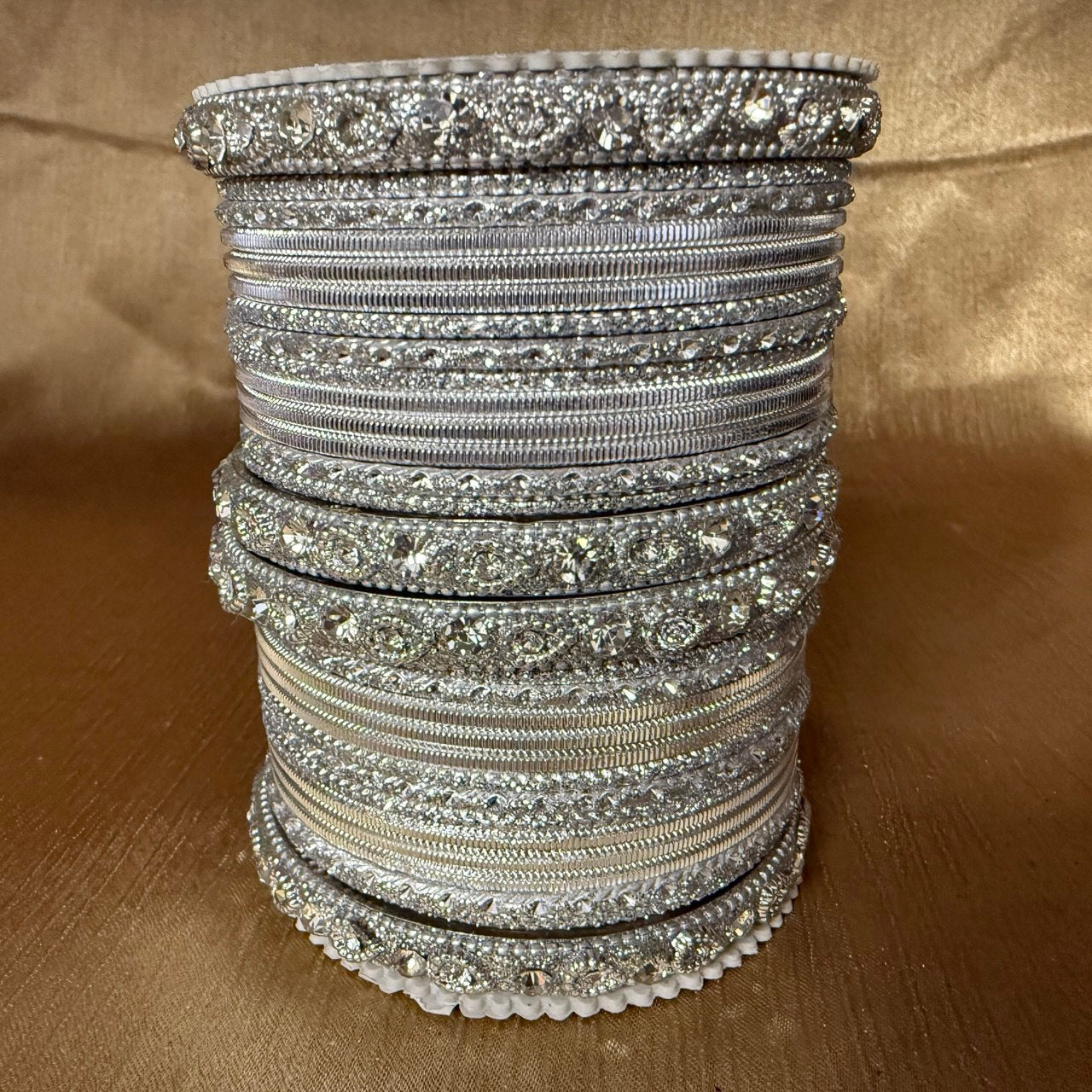 1239 Exquisite Silver Color Bangle Set Traditional Indian