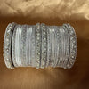1239  Exquisite Silver Color Bangle Set Traditional Indian Jewellery Stackable Kada Bracelets Statement Jewellery for Women - Zenia Creations