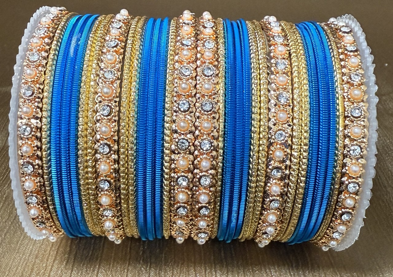 Indian Bangle Kangan churiya set with Rosegold kada #1250