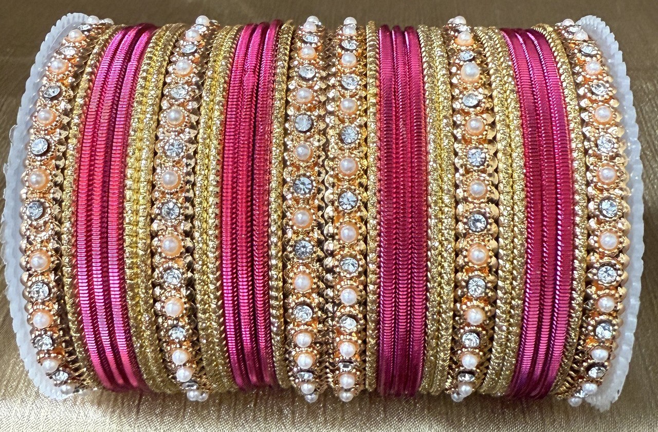 Indian Bangle Kangan churiya set with Rosegold kada #1250 – Zenia