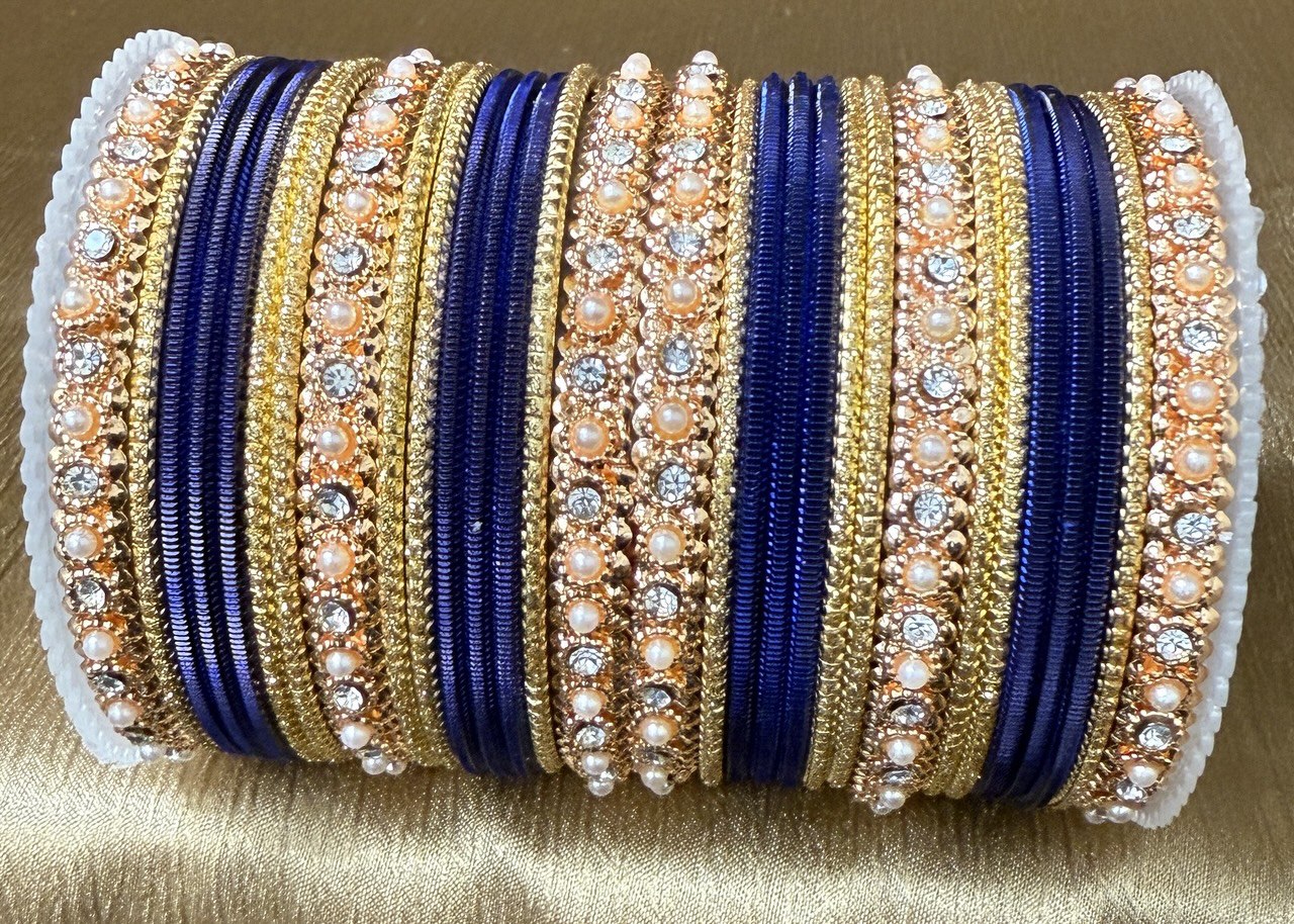 Indian Bangle Kangan churiya set with Rosegold kada #1250