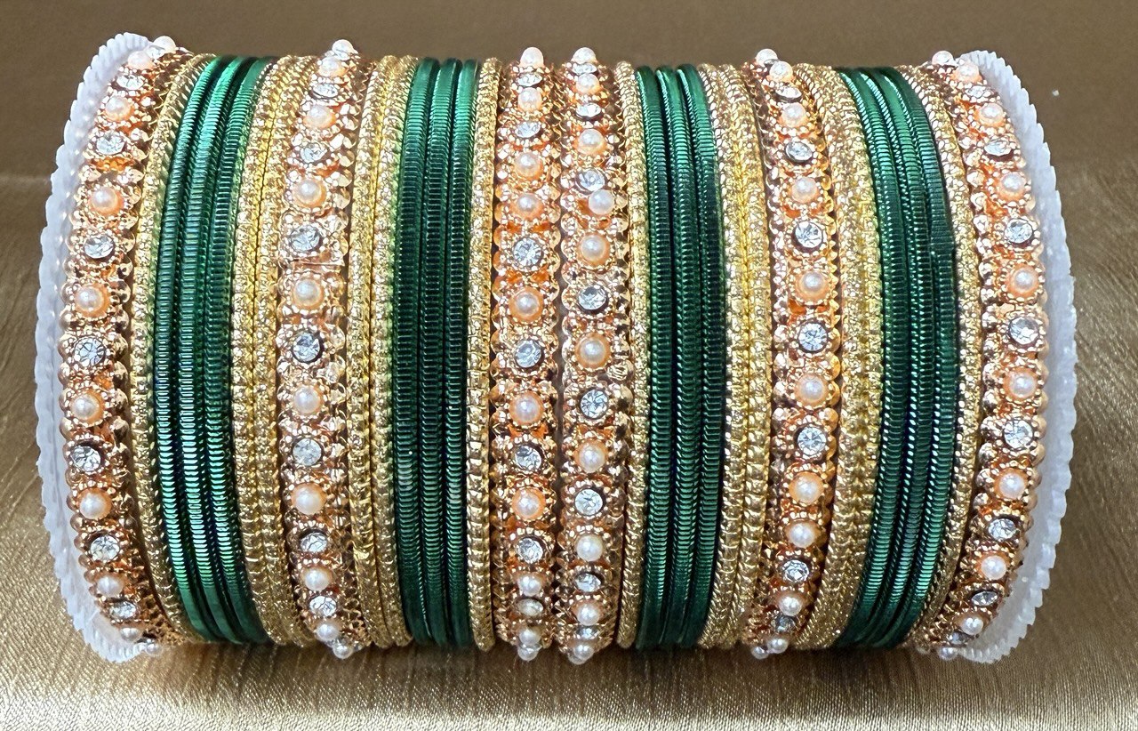 Indian Bangle Kangan churiya set with Rosegold kada #1250