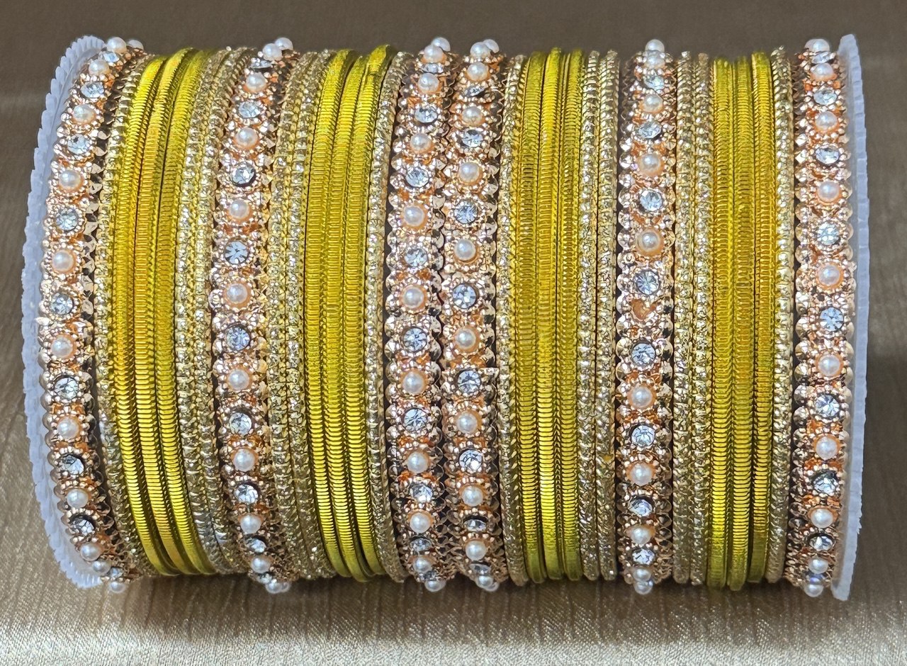 Indian Bangle Kangan churiya set with Rosegold kada #1250