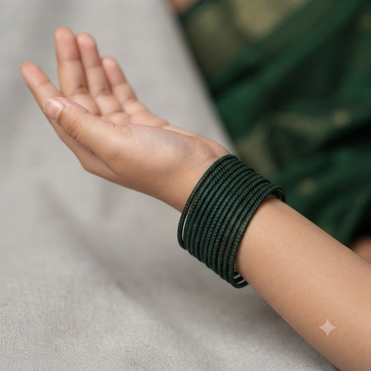 KGF- Kids Peacock Green Textured Metal Bangle Set (Pack of 24)