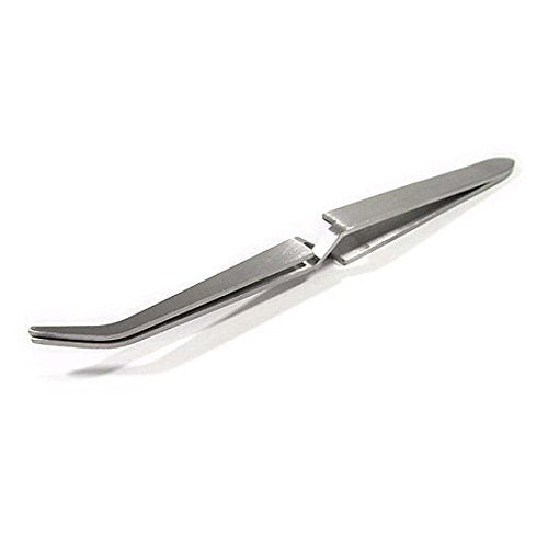 Professional High Tension/Precision Angled Pointed Tip Tweezers - 4.5"