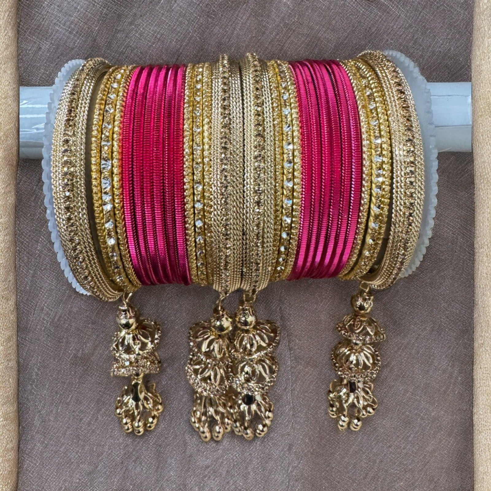 Gold finish Bangle set with Kalire for Wedding, Anniversary Indian Jewelry 1249