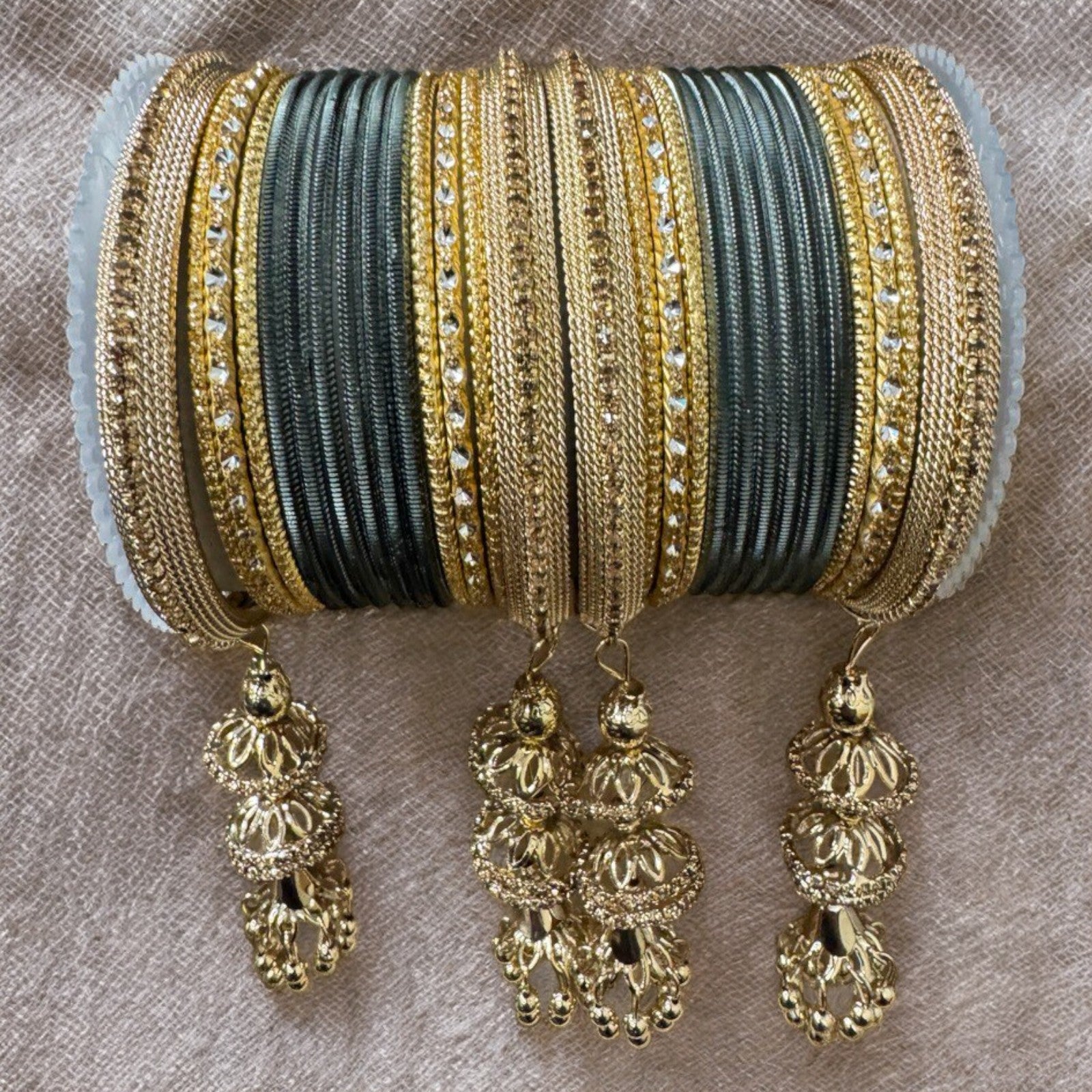 Gold finish Bangle set with Kalire for Wedding, Anniversary Indian Jewelry 1249