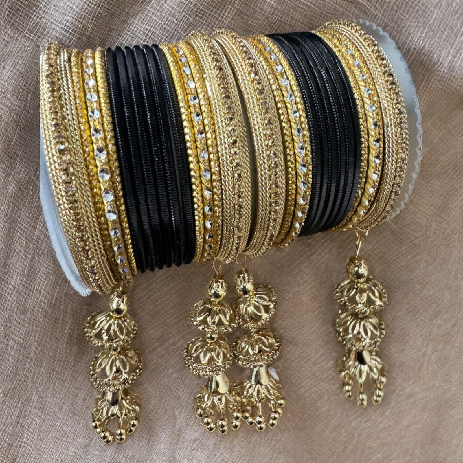 Gold finish Bangle set with Kalire for Wedding, Anniversary Indian Jewelry 1249