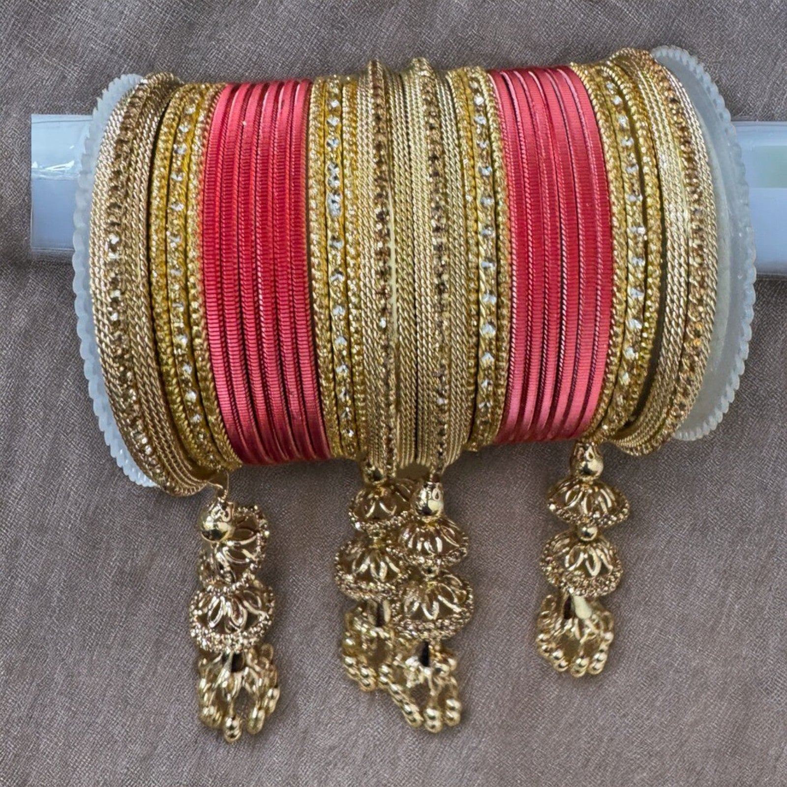 Gold finish Bangle set with Kalire for Wedding, Anniversary Indian Jewelry 1249