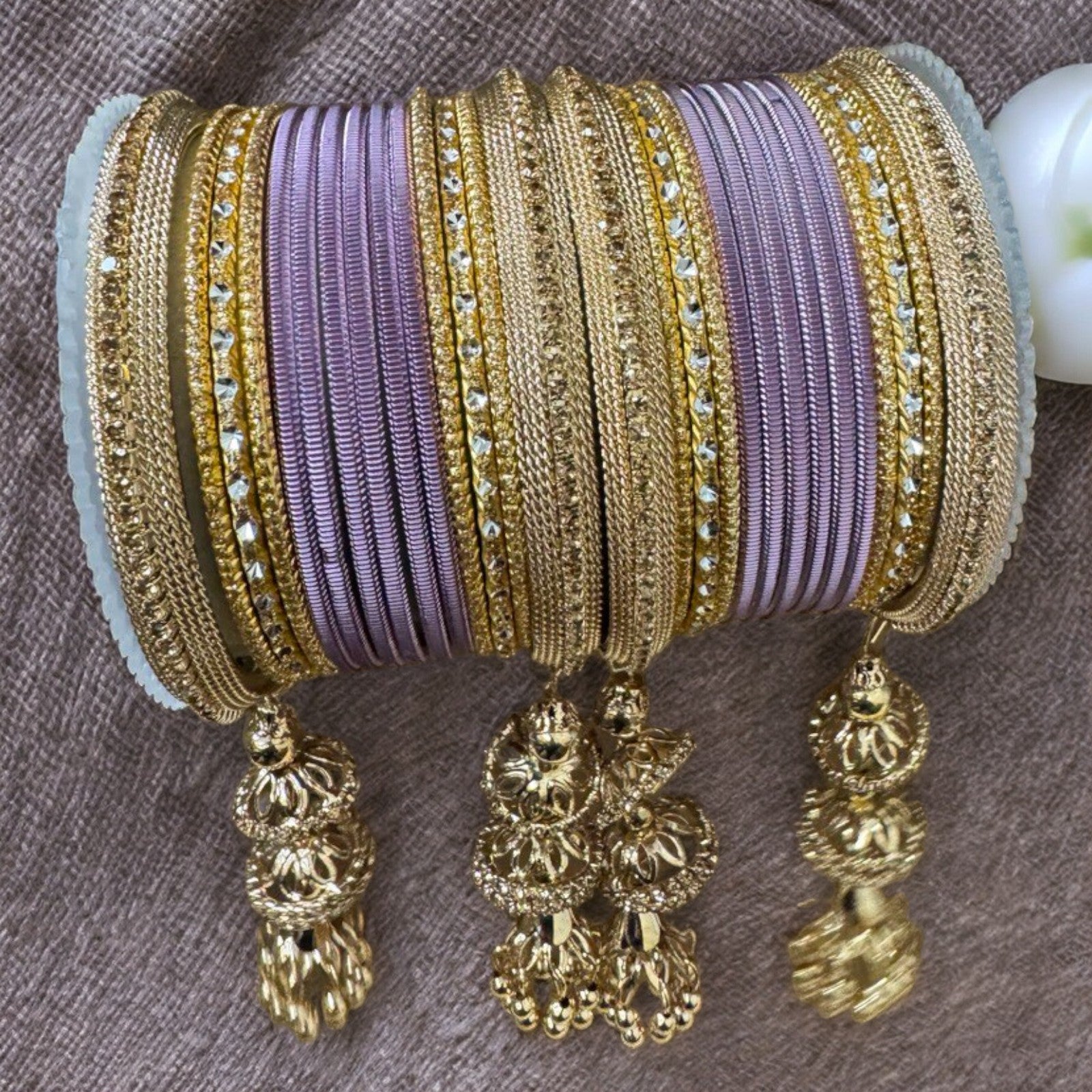 Gold finish Bangle set with Kalire for Wedding, Anniversary Indian Jewelry 1249