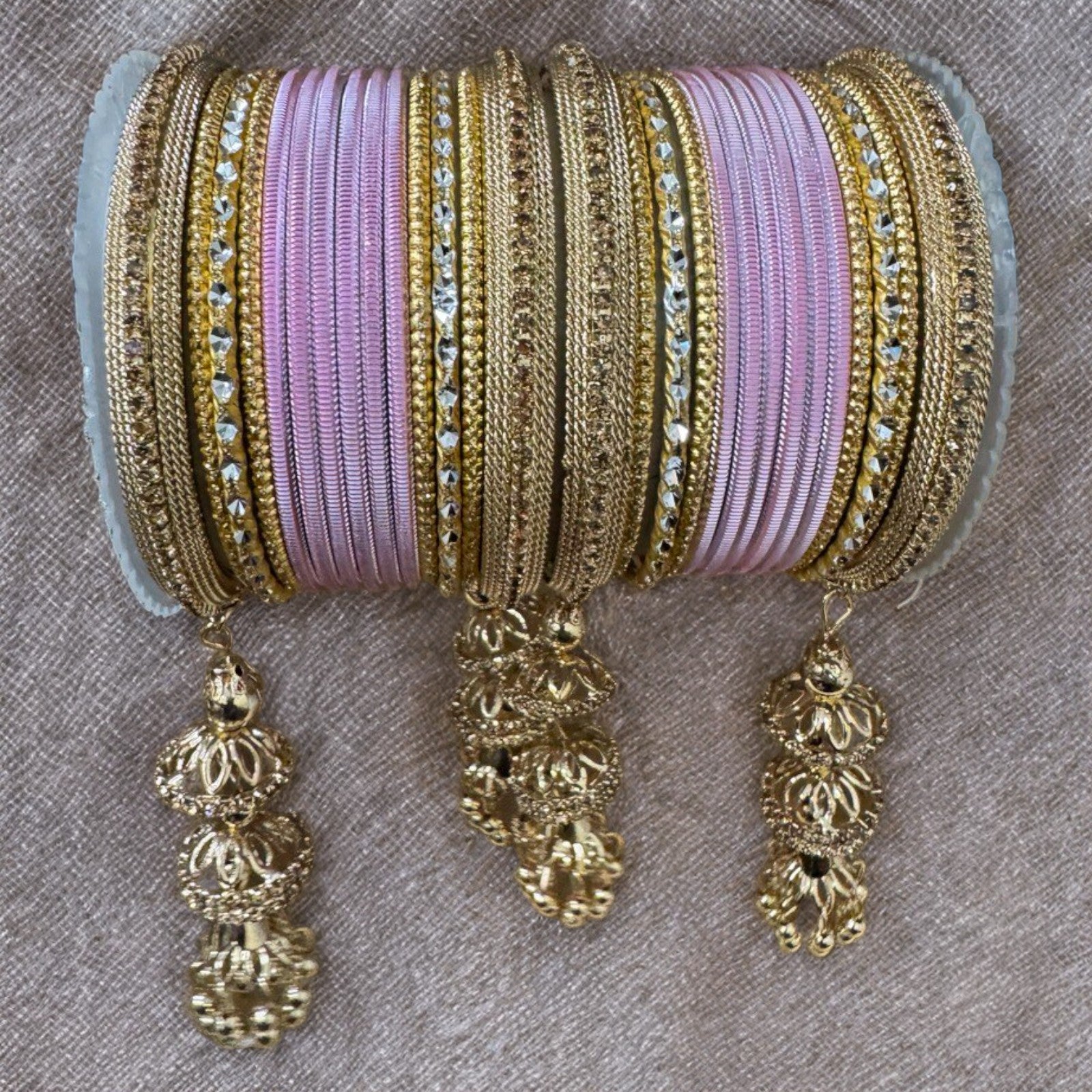 Gold finish Bangle set with Kalire for Wedding, Anniversary Indian Jewelry 1249