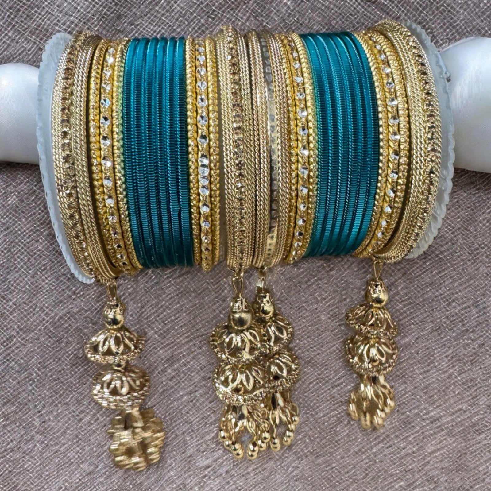 Gold finish Bangle set with Kalire for Wedding, Anniversary Indian Jewelry 1249