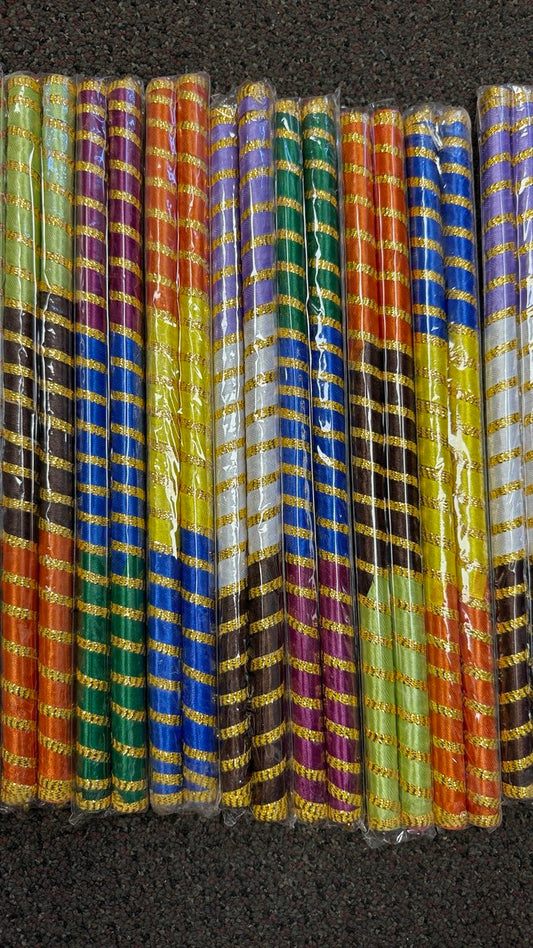 Assorted Color Satin Dandiya Sticks Navratri Wedding  Dance Party Garba Mehndi Dholki Ceremony