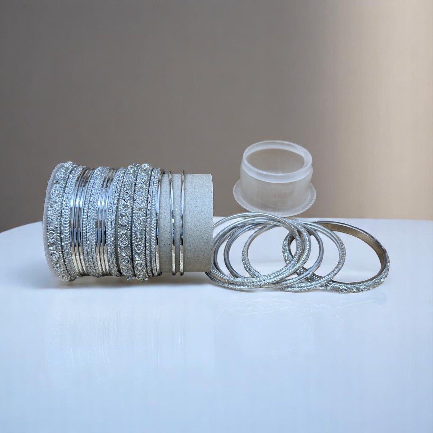1239 Silver - Indian Bridal Chuda Churiyan Metal Kangan Bangles Set