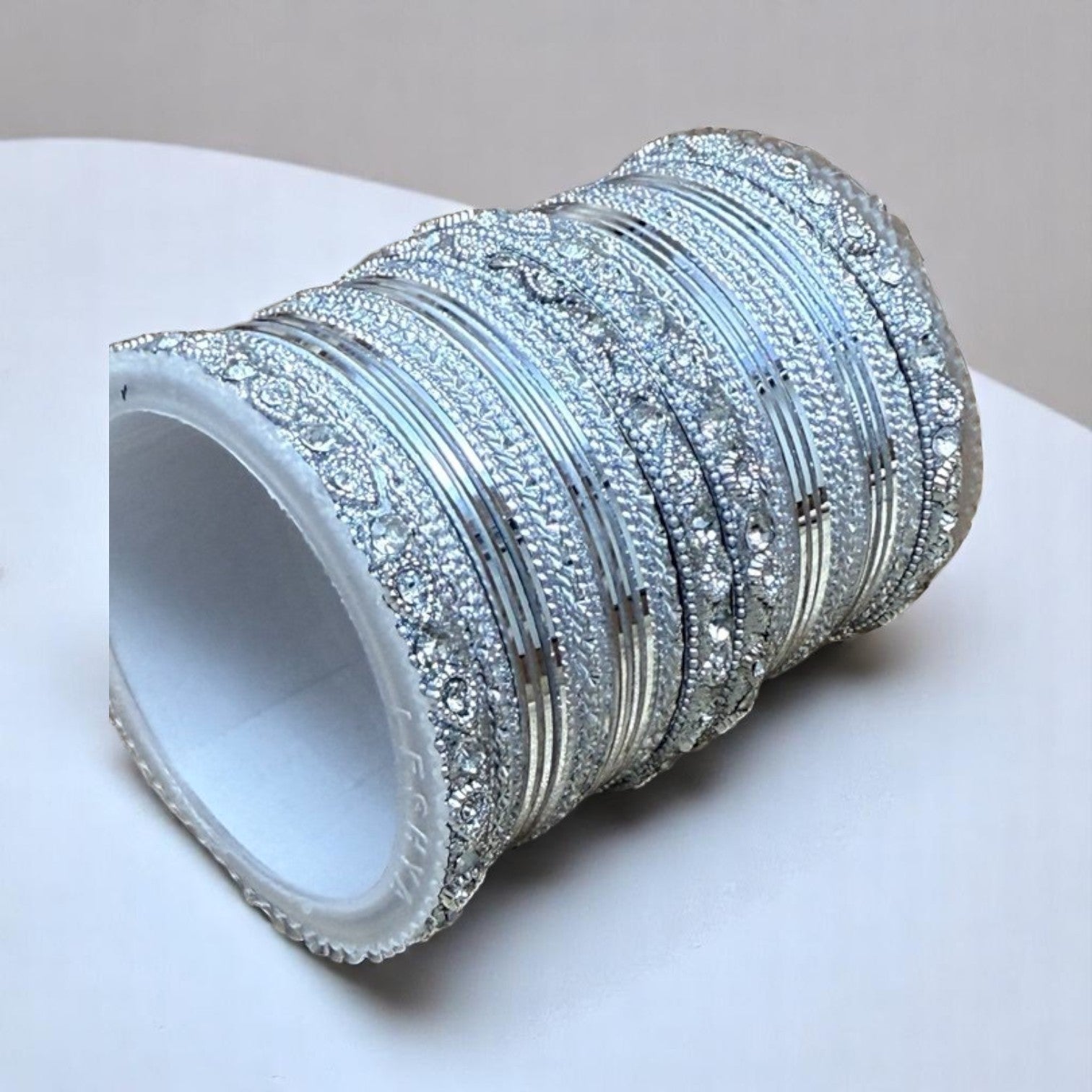 1239 Silver - Indian Bridal Chuda Churiyan Metal Kangan Bangles Set