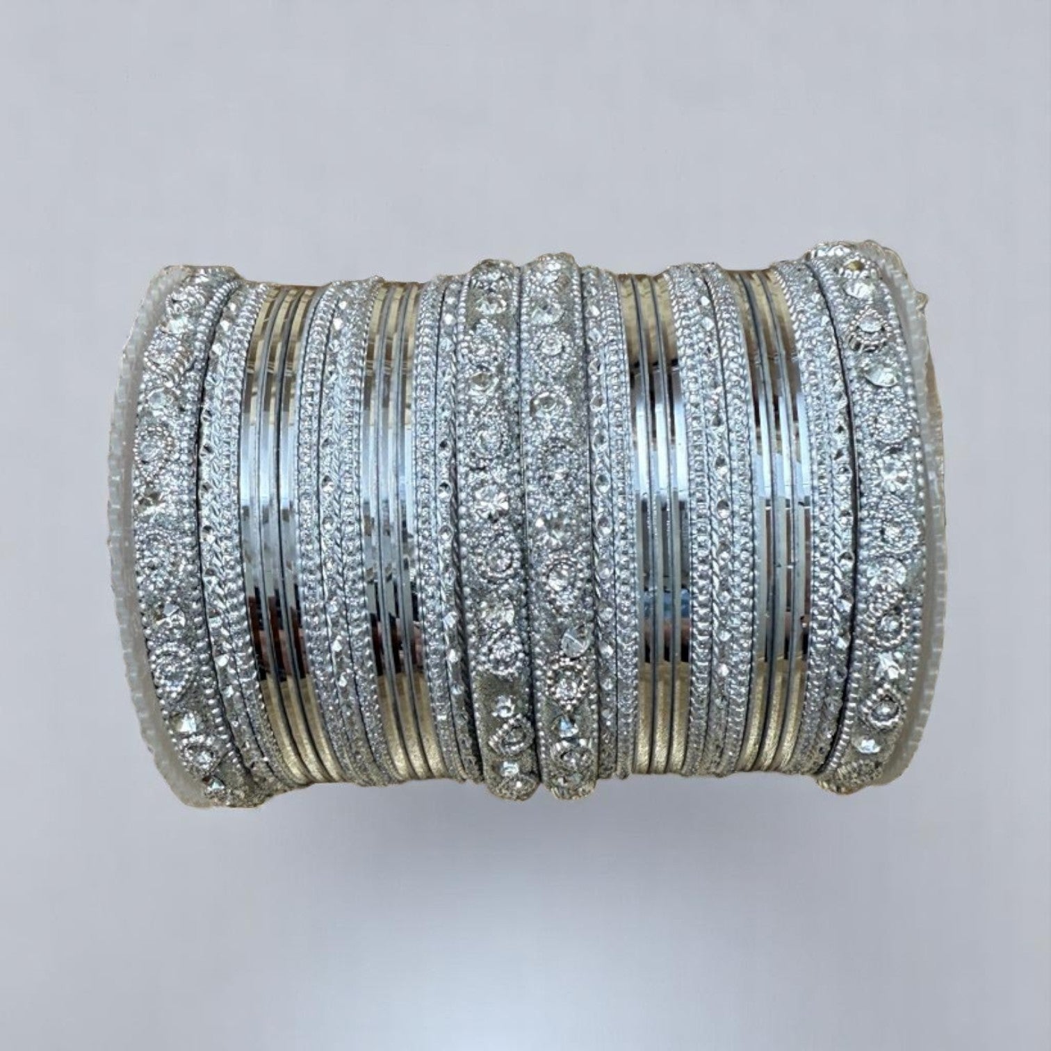 1239 Silver - Indian Bridal Chuda Churiyan Metal Kangan Bangles Set