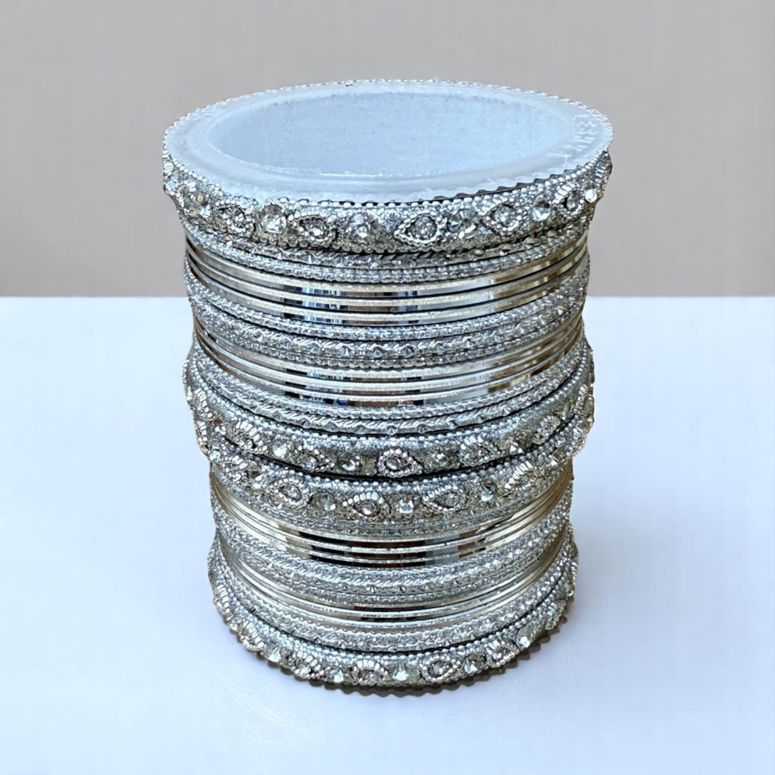 1239 Silver - Indian Bridal Chuda Churiyan Metal Kangan Bangles Set
