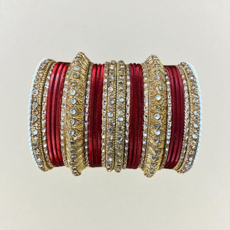 1129G Gold Color Metal Bangle Set Indian Bridal Churiyan Chudiyan Indian Jewelry (Copy)