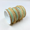 1129G Gold Color Metal Bangle Set Indian Bridal Churiyan Chudiyan Indian Jewelry (Copy)