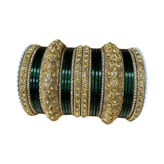 Indian Colorful Bangle Kada Kangan Set Bridal, wedding gift Jewelry -1181GLD