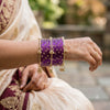 ANML - Jamuni Glass Bangle Set with Gold Ghungroo Latkan Kadas