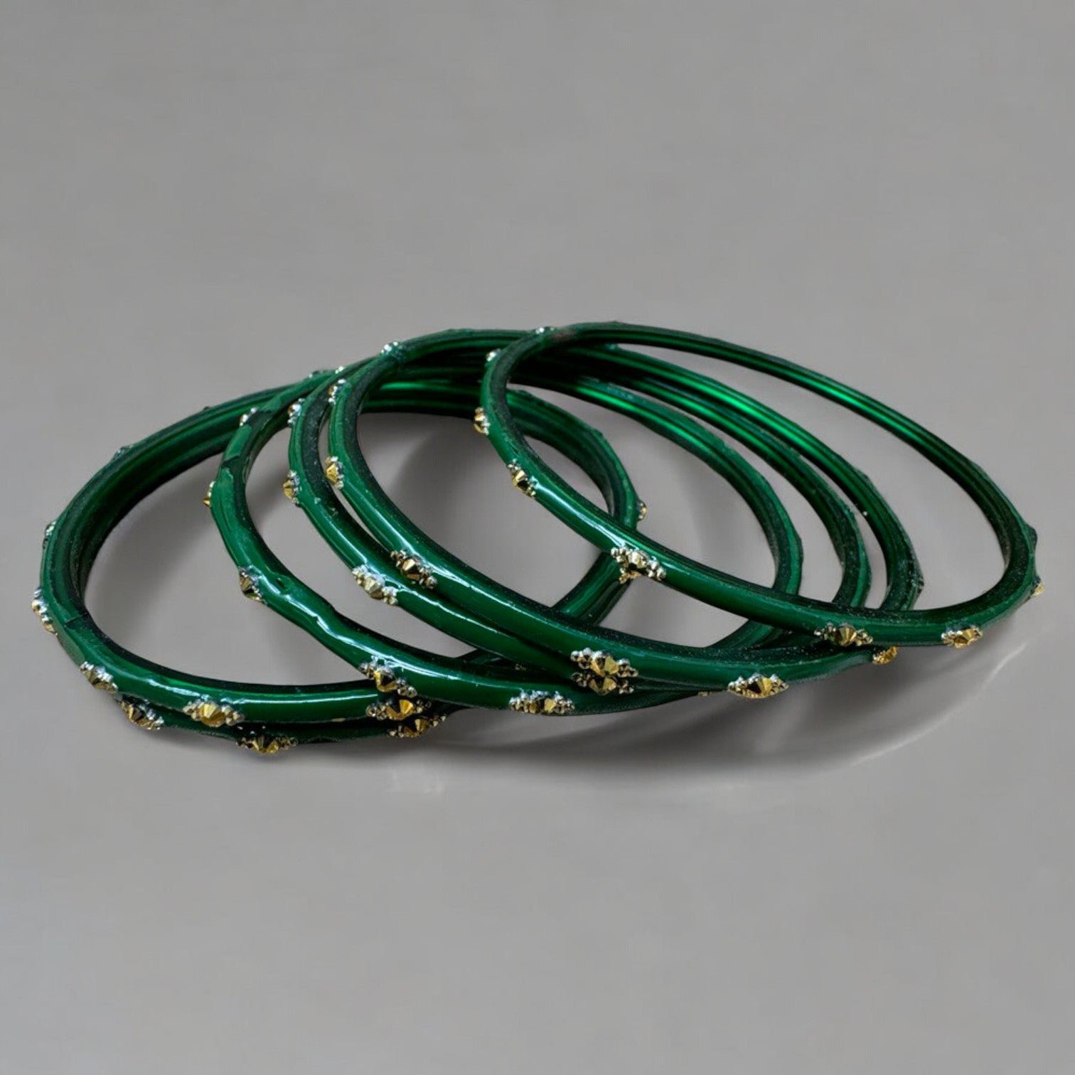 Sahiba - 6pk Indian Glass Bangles Churiyan Set With Hand Work