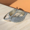 Indian Metal Bangle Set With Rhinestones 6 Piece #kp4017