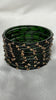 ANML - Dark Green Glass Bangle Set with Gold Ghungroo Latkan Kadas