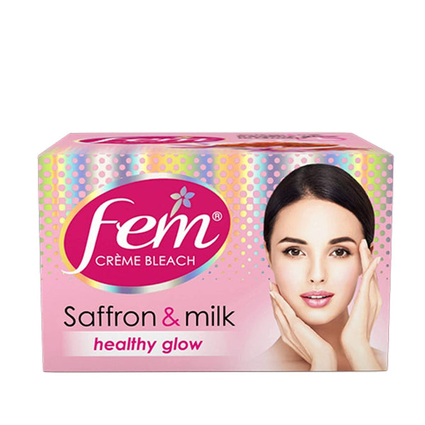 Fem Salon Professional Creme Bleach Saffron & Milk for Face | Natural Skin Bleach for Fairer and Radiant Complexion
