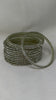 GlitB - Silver Glitter Glass Bangle Set with Champagne Gold Stone Work