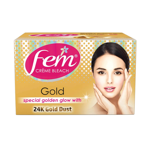 Fem Fairness (Gold) Crème Bleach | Enriched with Goodness of 24K Gold Dust |